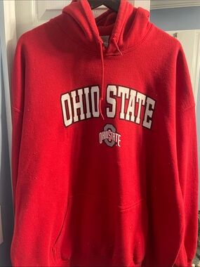 Gildan Red Ohio State Zip-Up Hoodie